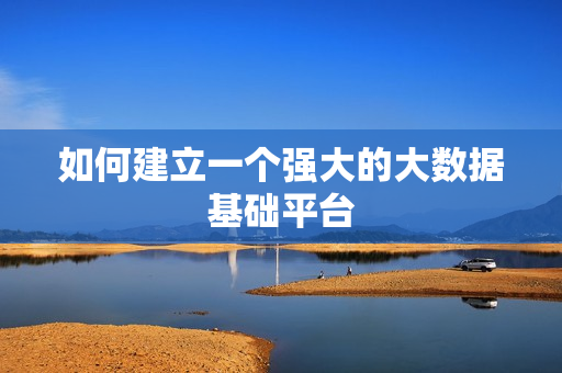 如何建立一個強大的大數據基礎平臺