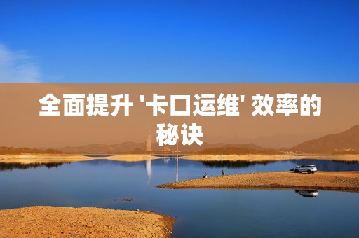 全面提升 '卡口運維' 效率的秘訣